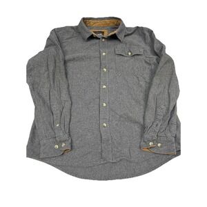 CQR Gray Flannel Long Sleeve Button Up Shirt Size LARGE